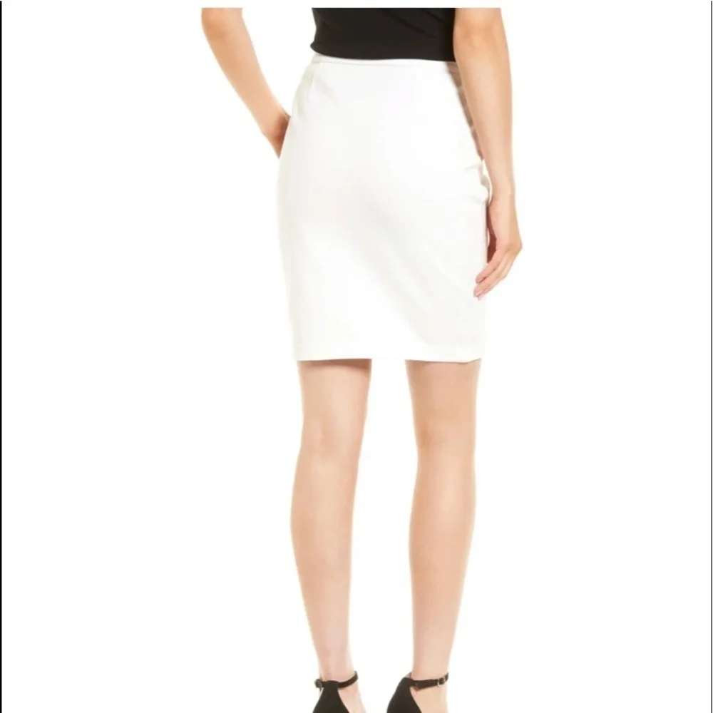 Cupcakes & Cashmere Jann Zip Pencil Skirt White S‎ NWT